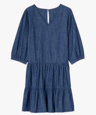 Robe femme en jean à manches longues vue4 - GEMO(FEMME PAP) - GEMO