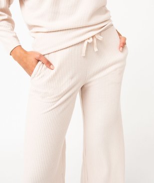 Bas de pyjama large en maille côtelée extra douce femme vue2 - GEMO 4G FEMME - GEMO