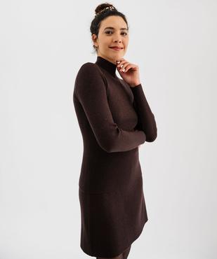 Pull à col montant en maille pailletée femme vue3 - GEMO(FEMME PAP) - GEMO