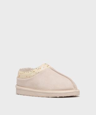 Chaussons en suédine avec doublure fourrure imitation fille vue2 - GEMO (ENFANT) - GEMO