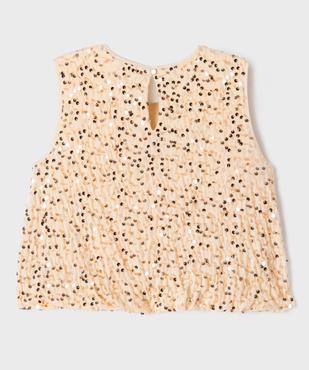 Blouse de cérémonie en velours avec sequins brodés fille vue3 - GEMO (ENFANT) - GEMO