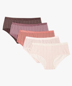 Boxers en coton stretch imprimés femme (lot de 5) - Les Pockets Dim vue1 - DIM - GEMO
