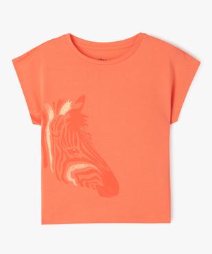 Tee-shirt manches courtes loose à motif fille vue1 - GEMO (ENFANT) - GEMO