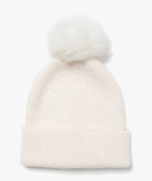 Bonnet en maille avec pompon poilu fille vue2 - GEMO (JUNIOR) - GEMO