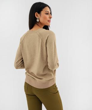 Pull en maille fine pailletée à col rond femme vue3 - GEMO(FEMME PAP) - GEMO