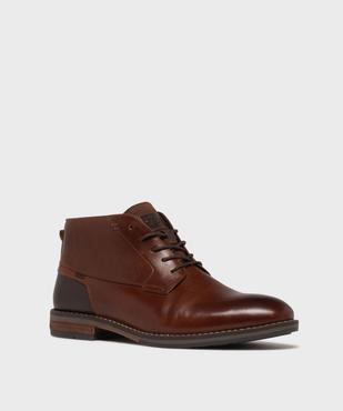 Boots en cuir à lacets homme - Tanéo vue3 - TANEO - GEMO