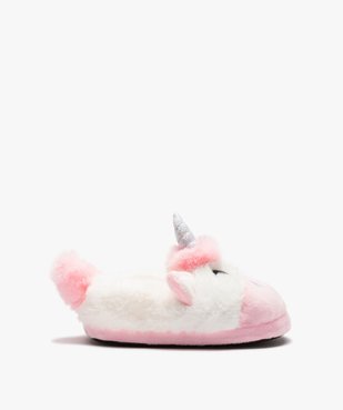 Chaussons fille 3D licorne en textile peluche vue2 - GEMO (ENFANT) - GEMO