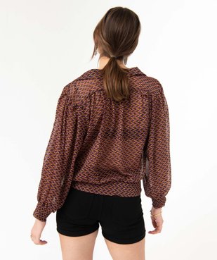 Blouse femme à motifs et rayures scintillantes vue3 - GEMO 4G FEMME - GEMO