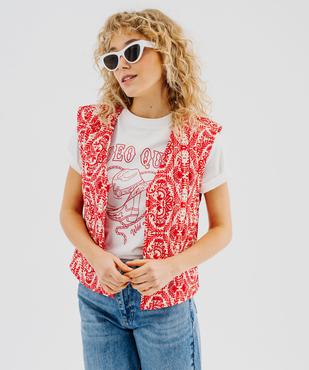 Veste sans manche matelassée à motifs femme vue1 - GEMO 4G FEMME - GEMO