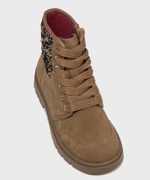 Boots zippées et lacées à sequins et semelle crantée fille - Hobiz vue5 - HOBIZ - GEMO