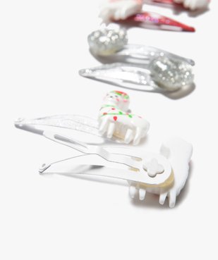 Pinces à cheveux fille spécial Noël à paillettes (lot de 6) vue2 - GEMO (ACCESS) - GEMO