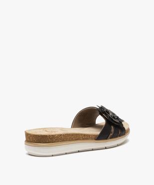Mules femme confort à bandeau scratch et fleur brillante vue4 - GEMO (CONFORT) - GEMO