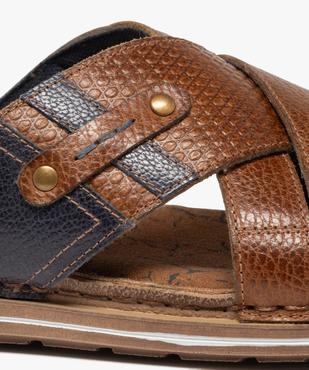 Sandales mules confort avec brides en cuir homme vue7 - G'FLEX - GEMO