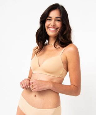 Soutien-gorge triangle sans armature à bonnets moulés vue1 - GEMO 4G FEMME - GEMO