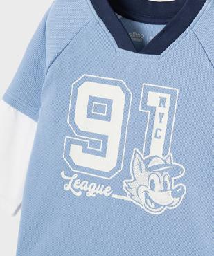 Maillot de sport manches longues effet 2-en-1 bébé garçon vue2 - GEMO 4G BEBE - GEMO