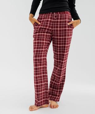 Pantalon de pyjama en flanelle à carreaux et taille élastiquée femme vue2 - GEMO(HOMWR FEM) - GEMO