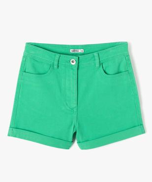 Short fille en toile denim avec revers vue2 - GEMO 4G FILLE - GEMO