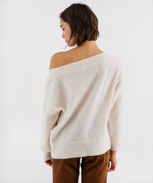 Pull maille col bardot femme vue3 - GEMO(FEMME PAP) - GEMO