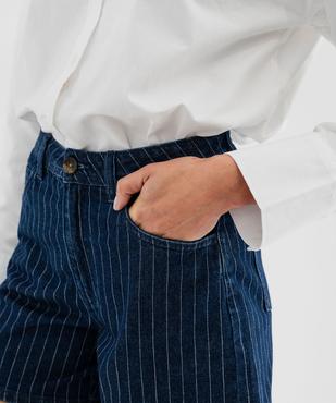 Short en jean rayé à taille haute femme - LuluCastagnette vue2 - LULU CASTAGNETTE G4G D - GEMO