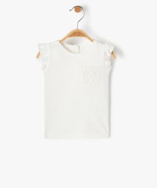 Tee-shirt bébé fille sans manches à volant et poche en crochet vue1 - GEMO(BEBE DEBT) - GEMO
