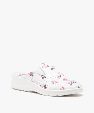 Sabot confort femme à talon compensé dessus imprimé vue2 - GEMO (CONFORT) - GEMO
