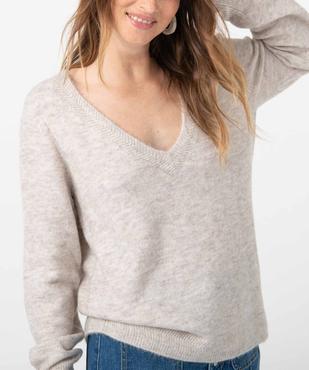 Pull femme à grand col V fantaisie vue6 - GEMO(FEMME PAP) - GEMO