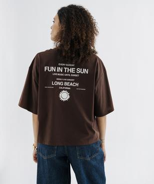 Tee-shirt manches courtes coupe large en jersey de coton imprimé femme vue3 - GEMO 4G FEMME - GEMO