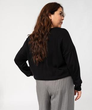 Pull en fine maille à encolure ajourée fantaisie femme grande taille vue3 - GEMO (G TAILLE) - GEMO