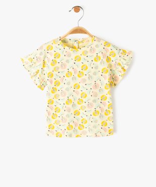 Tee-shirt bébé fille imprimé à manches courtes volantées vue1 - GEMO(BEBE DEBT) - GEMO