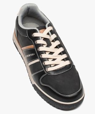 Baskets homme à surpiqûres contrastées fermeture lacets vue6 - GEMO (CASUAL) - GEMO