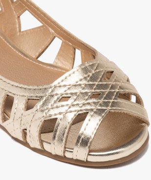 Ballerines fille unies effet métallisé avec bout ouvert vue6 - GEMO (ENFANT) - GEMO