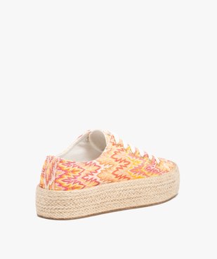Baskets femme en toile multicolore à semelle en corde vue5 - GEMO 4G FEMME - GEMO