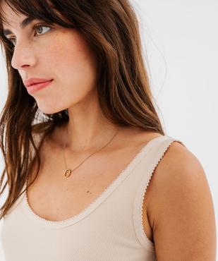 Débardeur lingerie en maille côtelée femme vue4 - GEMO 4G FEMME - GEMO