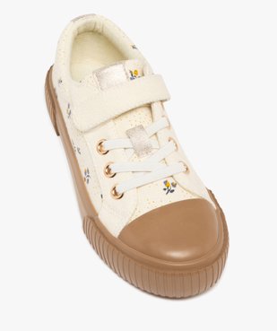 Baskets fille en toile fleurie avec scratch et semelle épaisse contrastante vue6 - LOVELY WINGS GEMO FOR GOOD - GEMO