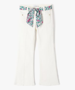 Jean coloré avec bas évasé et ceinture fleurie - LuluCastagnette vue1 - LULU G4G - GEMO
