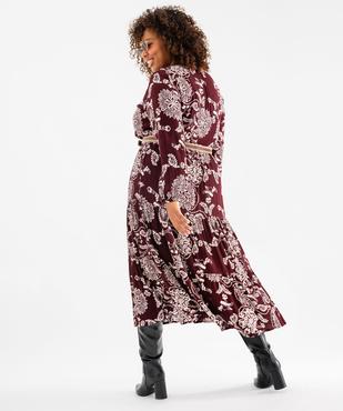Robe longue à manches longues fluide fleurie femme grande taille vue3 - GEMO 4G GT - GEMO