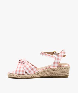 Sandales fille compensées dessus en broderie anglaise vue3 - GEMO (ENFANT) - GEMO