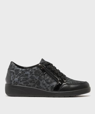 Chaussures confort dessus cuir à motif léopard femme vue1 - G'FLEX - GEMO