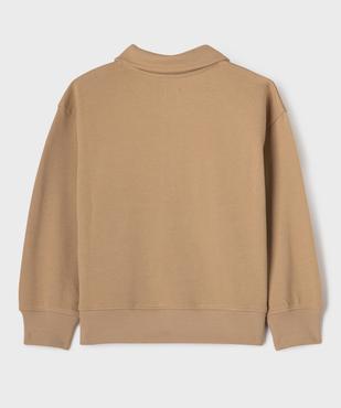 Sweat avec col polo zippé garçon vue3 - GEMO (ENFANT) - GEMO