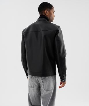 Blouson en cuir imitation fermeture zippée homme vue5 - GEMO (HOMME) - GEMO