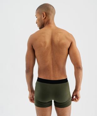 Boxers unis en coton extensible homme (lot de 2) vue2 - GEMO 4G HOMME - GEMO