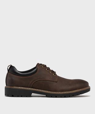 Derbies casual à semelle crantée homme vue2 - URBAN STEPS - GEMO