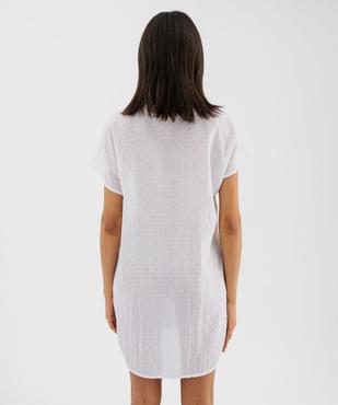 Chemise de nuit en voile de coton plumetis femme - LuluCastagnette vue3 - LULUCASTAGNETTE - GEMO