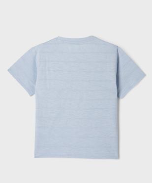 Tee-shirt manches courtes à rayures ton sur ton en relief garçon vue3 - GEMO 4G GARCON - GEMO