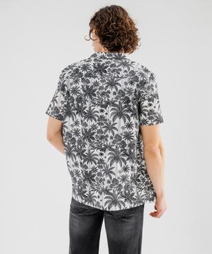 Chemise manches courtes en coton imprimé tropical homme vue3 - GEMO 4G HOMME - GEMO