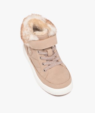 Baskets fille mid-cut unies avec col fourré vue5 - GEMO (ENFANT) - GEMO