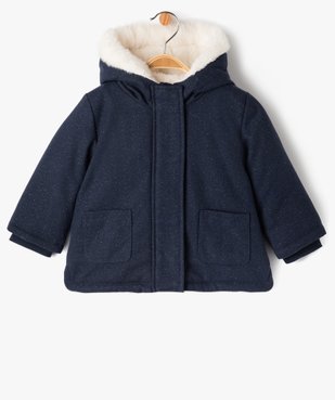 Manteau à capuche doublé peluche avec écharpe bébé fille vue2 - GEMO 4G BEBE - GEMO