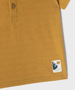 Tee-shirt manches courtes col tunisien bébé garçon vue2 - GEMO(BEBE DEBT) - GEMO