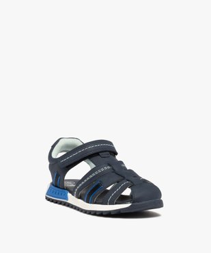 Sandales garçon unies à brides multiples  vue2 - GEMO (ENFANT) - GEMO