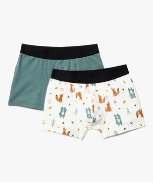 Boxer garçon en coton stretch imprimé renards (lot de 2) vue1 - GEMO 4G GARCON - GEMO